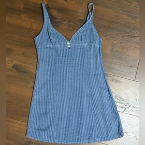 Urban Outfitters Why Not Seersucker Mini Dress Striped Blue